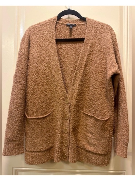 Eileen Fisher Sweaters - Eileen Fisher Camel Textured Cotton Bouclé Cardigan